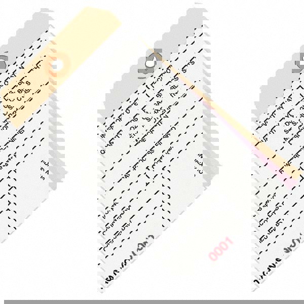 Blank Tag: 6-1/4'' High, Manila & White, Synthetic Paper